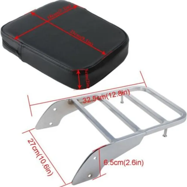 Portapacchi Per Moto Con Cuscinetto - Schienale Posteriore Per Passeggero, Barra Pad Accessori Moto, Colore Nero