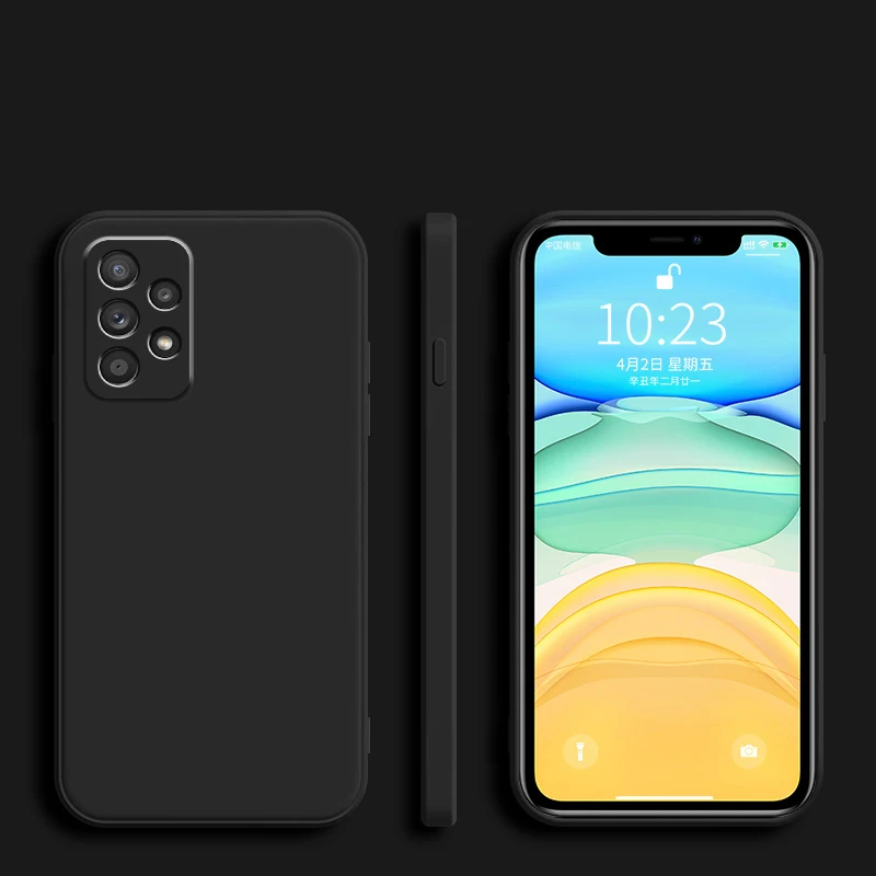 Solid Color Square Soft Silicone Camera Protective Back Cover