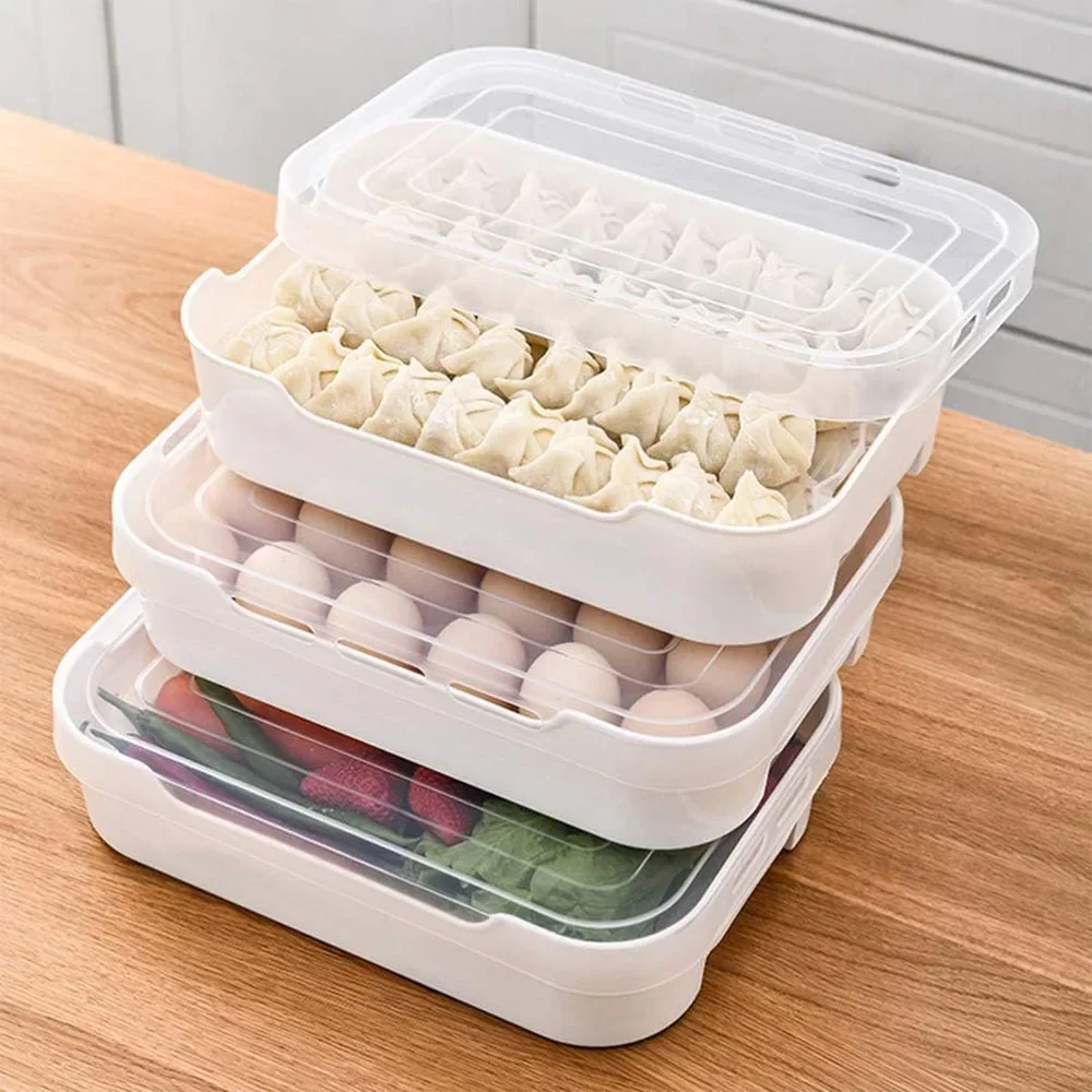 Egg Carton Plastic Stackable Egg Tray with Lid 24 Eggs For Refrigerator Storage Container Box Eggs Organizer Bin