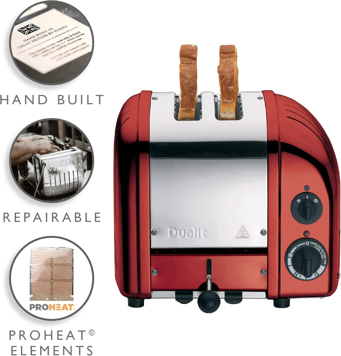 Toaster - Hand Built in the UK – Replaceable ProHeat Elements - Heat One 2
