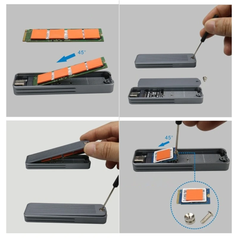 NVMe SSD 인클로저 박스 솔리드 디스크 스토리지 지문 암호화
