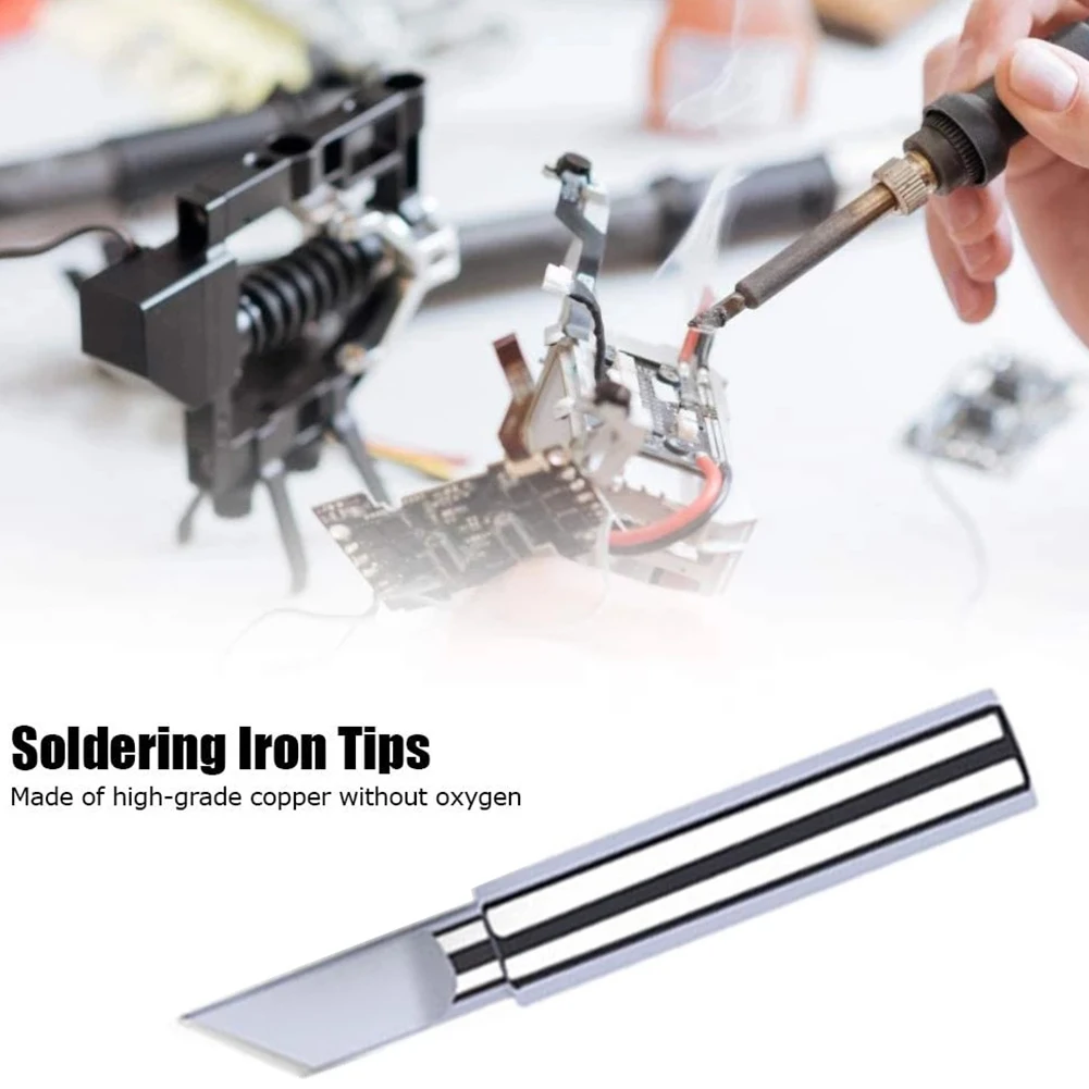 10pcs/set Durable Soldering Iron Tips I+B+K+2.4D+3C 900M-T Soldering Iron Pure Copper Lead-Free Equipment  Power Tools Parts stick welding stinger