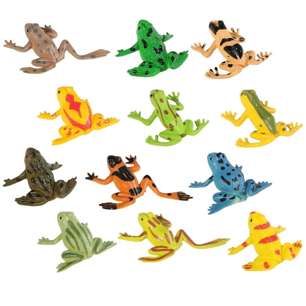 

12Pcs Plastic Frogs Toy Simulation Frogs Toys Kids Party Favors for Boys Girls