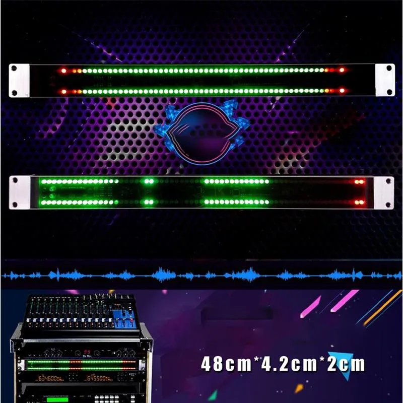 Polegada Gabinete Tipo128 Led Indicador de Nível Controle Som Estéreo Áudio Usb Música Espectro Eletrônico vu Medidor Ritmo Volume 19