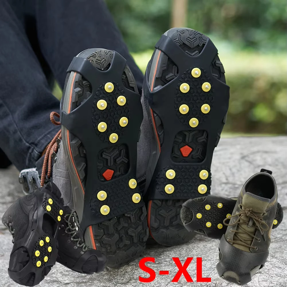 10Teeth Climbing Crampons Anti-Slip Mountaineering Cleats Outdoor Unisex Snow Claw Shoe Covers Walking Hiking Accessories Spikes