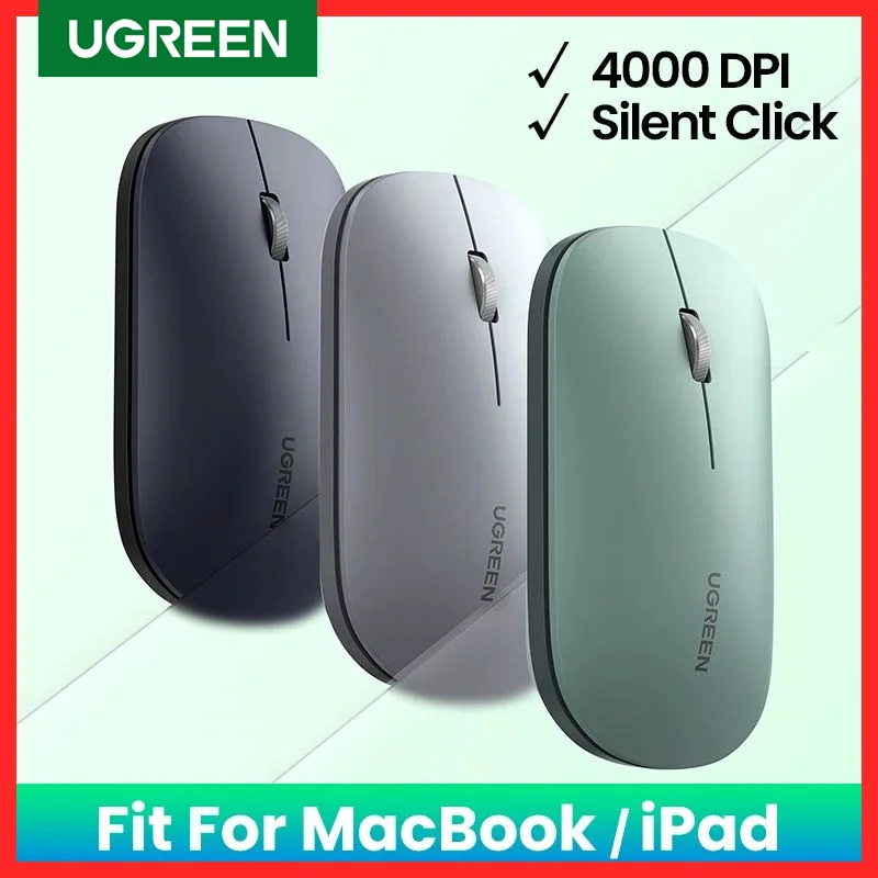Mice Novo-em Saleuugreen Mouse sem Fio 4000 Dpi Silencioso Ratos para Macbook Pro m1 m2 Ipad Tablet Computador Portátil pc 2.4g Mouse sem Fio
