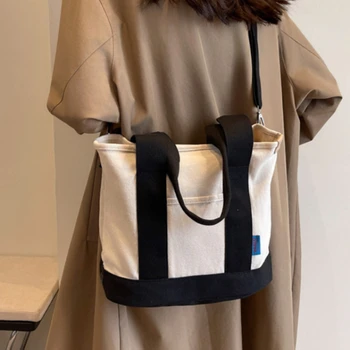 حقيبة كروس بسيطة بألوان متعددة، حقيبة كتف ذات سعة كبيرة، حقيبة يد نسائية كاجوال ومحفظة حمل