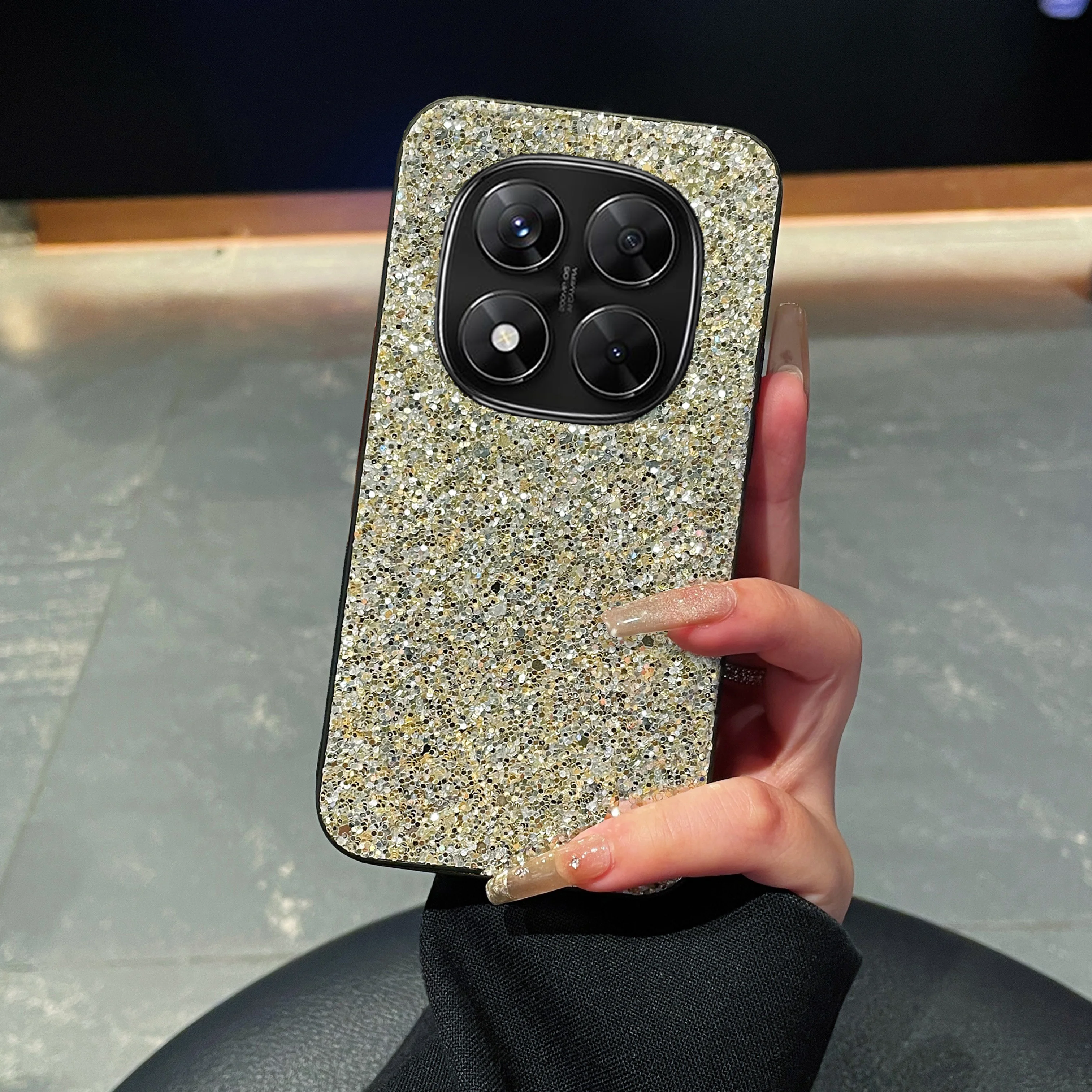 Luxury Colorful Glitter Diamond Leather Phone Case with Soft Back Cover