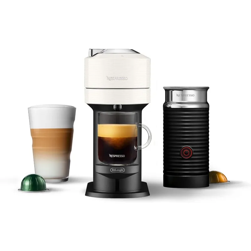 

Nespresso Vertuo Next Coffee and Espresso Maker by De'Longhi with Aeroccino Milk Frother, White