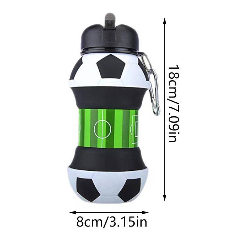 Portable Water Bottle Fold Water Bottle Cups Mug Outdoor Sports Football Baseball Tennis Golf School Leakproof