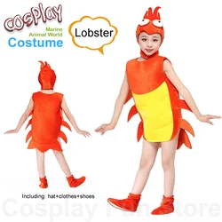 Lobster Cosplay Costume Marine Animals Children‘s Performance Clothing Suits Hat Clothes Shoes Anime Program Show Crab Clownfish