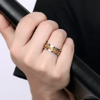 Anxiety Fidget Rings For Men Spining Titanium Stainless Steel Colorfully Spinner Rotatable Chain Jewelry Rotating Rings Men Gift 2