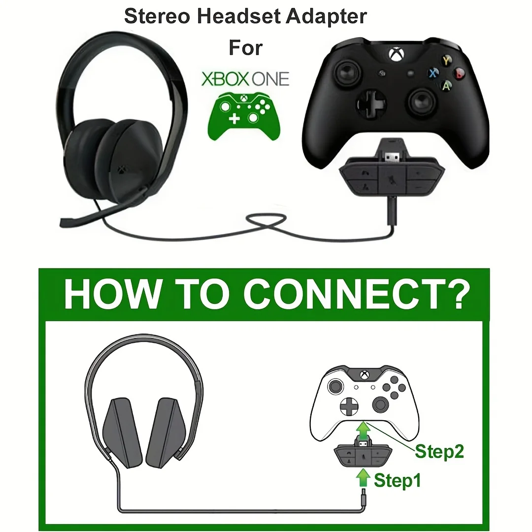 Xbox One 및 Xbox Series X | S 컨트롤러용 스테레오 헤드셋 어댑터, 오디오 밸런스 (게임 사운드 및 음성 채팅), 볼륨, 마이크 D 조정