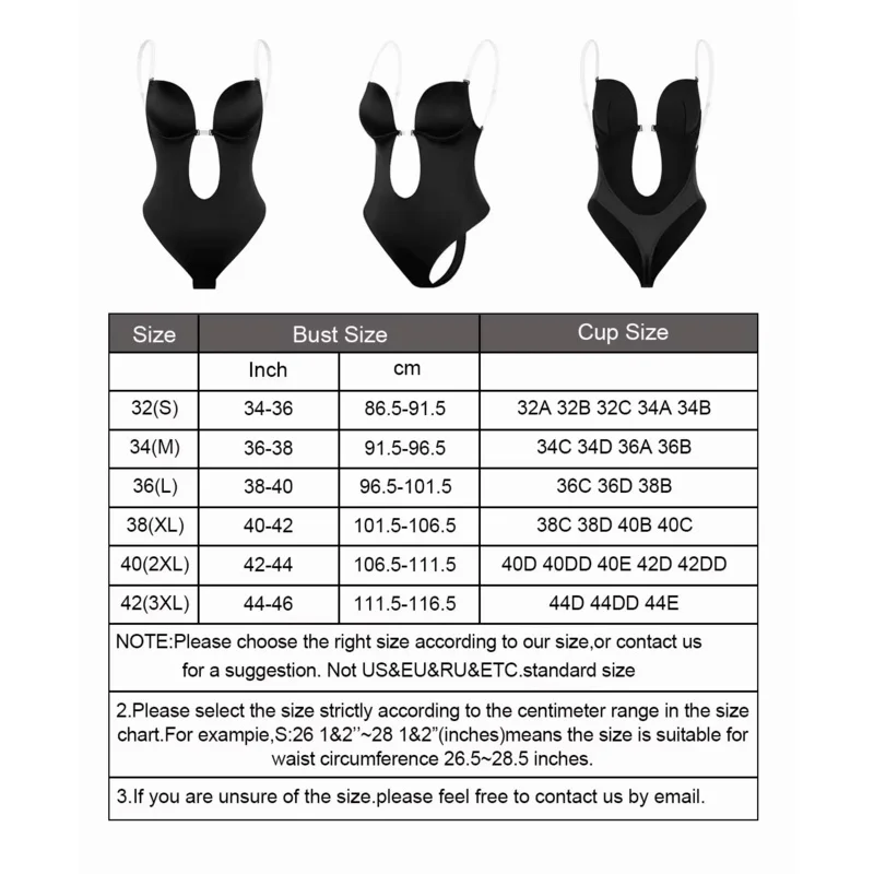 Donna Shapewear Donne Full Body Shaper Reggiseno Backless Body Perizoma Invisibile Shaper Controllo della Pancia Shapewear Guaina Dimagrante Biancheria Intima Body Contenitivo Modellante Donna(Black,2