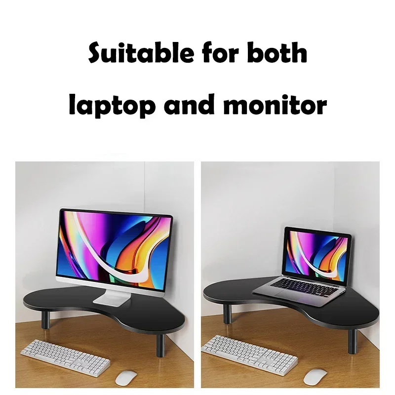 Eary Triangular Monitor Screen Stand Metal Computer Desk Table Height Adjustable Office Laptop Bracket Storage Keyboard Mouse