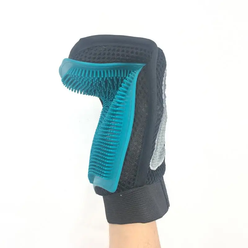 Horse Massage Gloves Pet Hair Gloves Silicone Horse Bathing Brush Breathable Dehairing Massage Scrubber