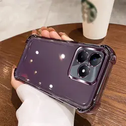 Clear Shockproof Plating Silicone Phone Case for Realme C85 4G (PURPLE)