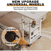 Portable Table for Bedroom Adjustable Overbed Table with Wheels Mobile Bedside Rolling Table Small Standing Laptop Desk Office 5