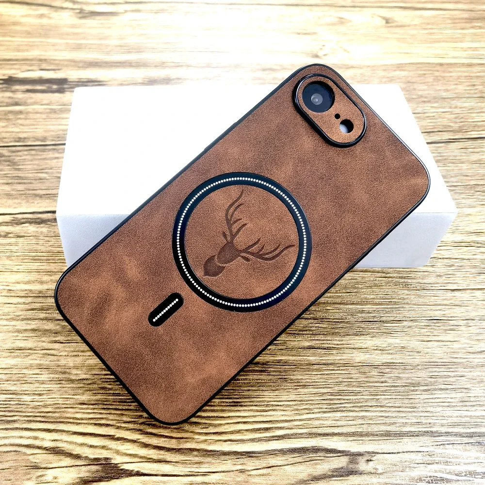 Luxury Leather MagSafe-Enabled Shockproof Case – Magnetic Charging & Premium Protection