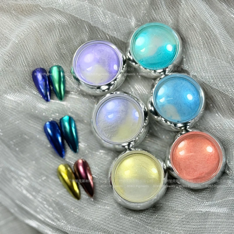 BOKO Nails Aurora Powder Kit Fairy Pearlescent Mirror Chrome Pigment Rub Dust Manicure Decoration
