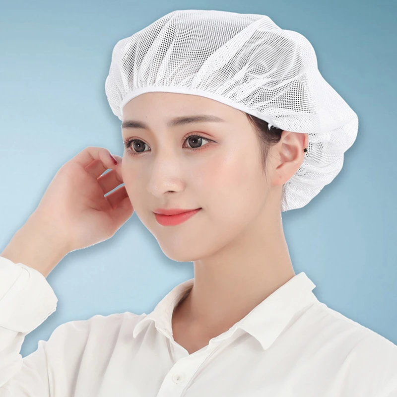 Nero Elastico Chef Net Hat Cook Caps Kitchen Health Work Cappelli Mensa Ristorante Food Service Bakery Baking Women Berretto Traspirante