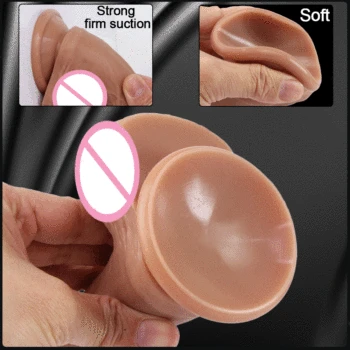 22.5cm Realistic Dildo Cock for Women Anal Sex Toys Huge Big Fake Penis with Suction Cup Flexible G-spot Curved Shaft and Ball 4