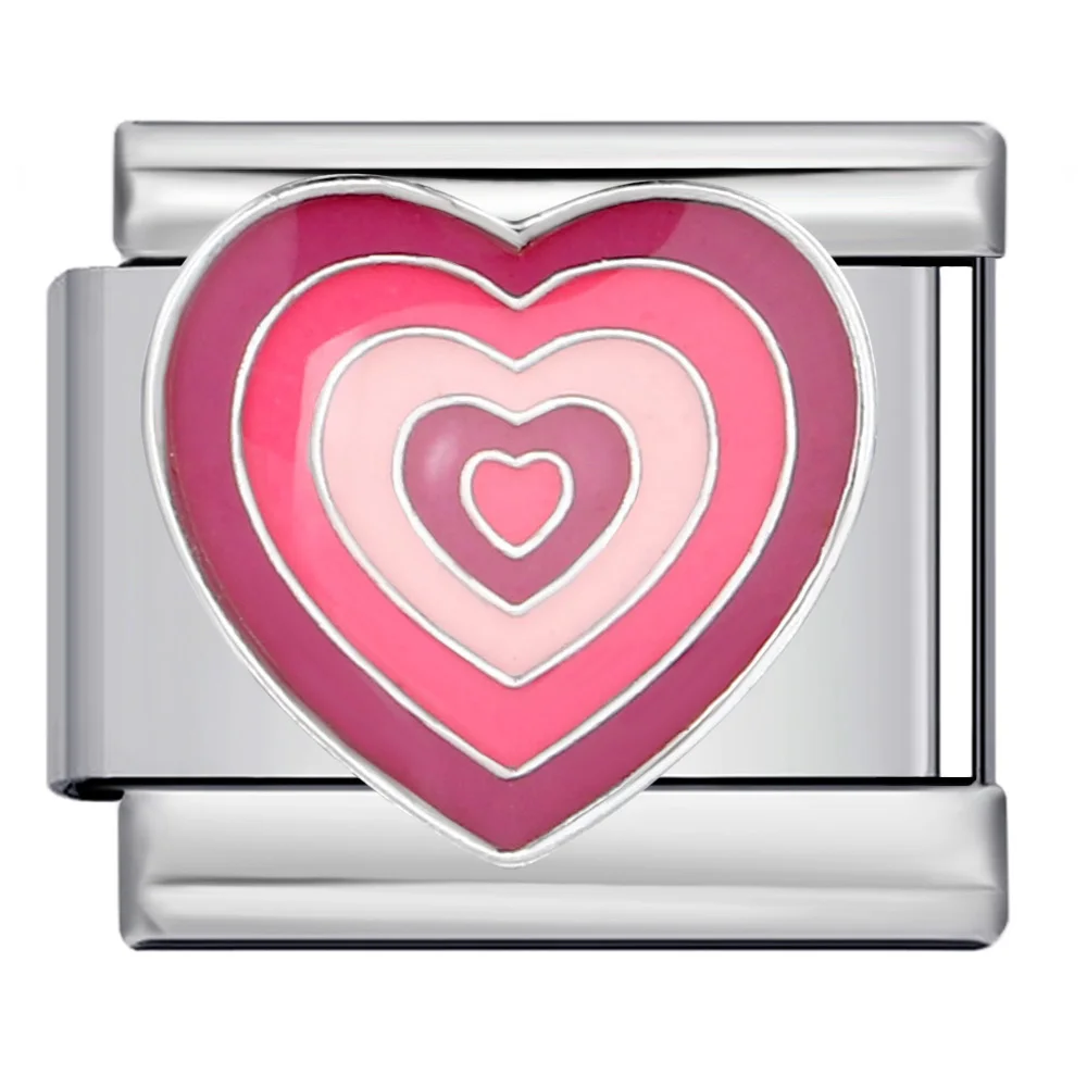 Love Elements Y2K Bunter italienischer Charm-Link, passend für 9 mm Edelstahl-Armbänder, DIY-Herstellung von Perlen, Valentinstag-Schmuck – Detail 2