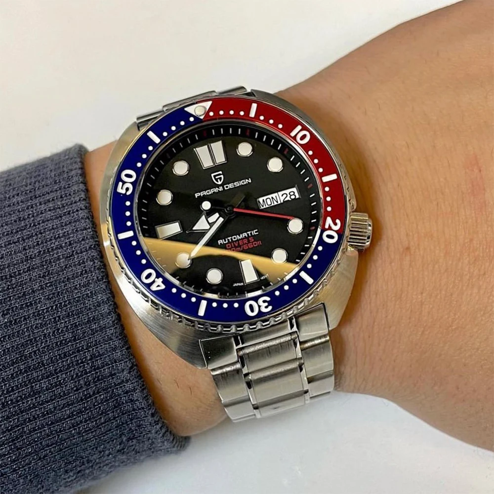 Mechanical Diver Watch Abalone Sapphire Glass Automatic Waterproof