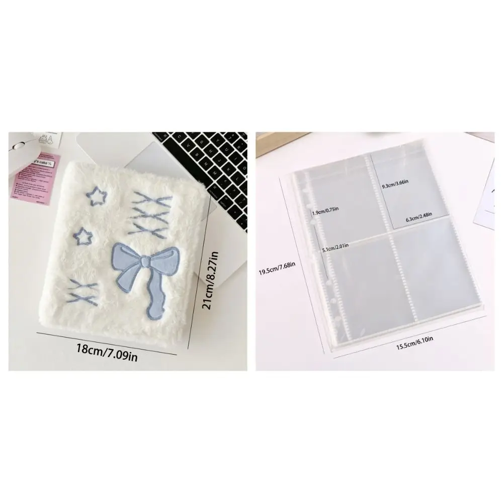 Name Card Card Cover Plush Photocard Holder Balletcore Star Chasing Idol Photo Album Soft Ins Bow Binder Mini Photo