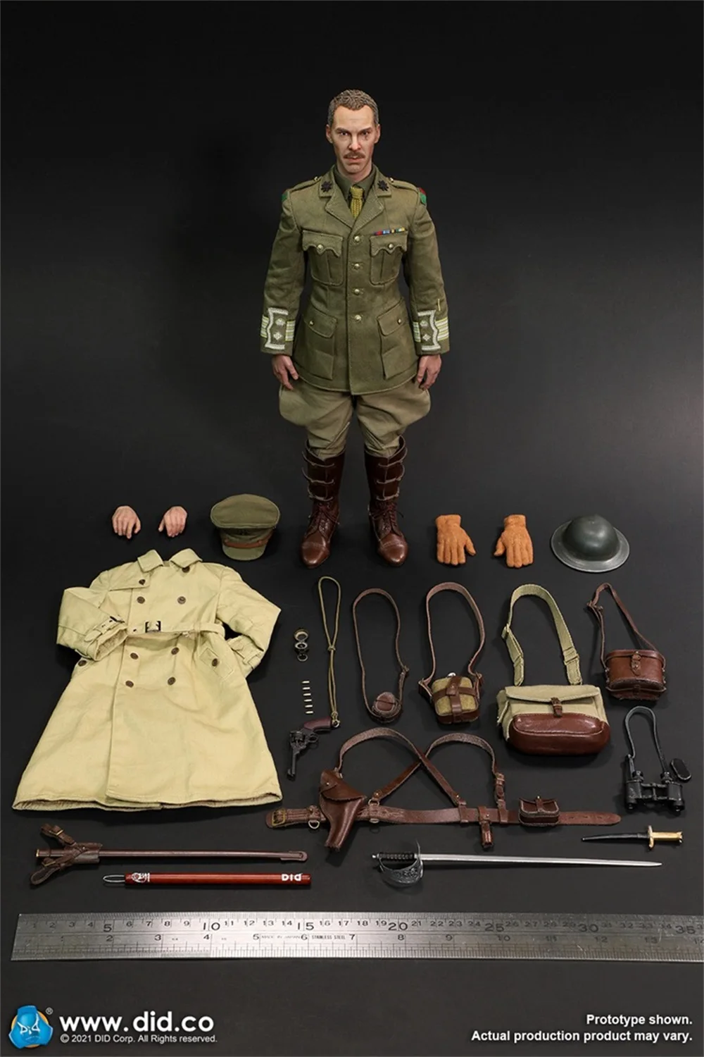 1/6 DID B11012 WWI British Army Colonel Full Set Moveable