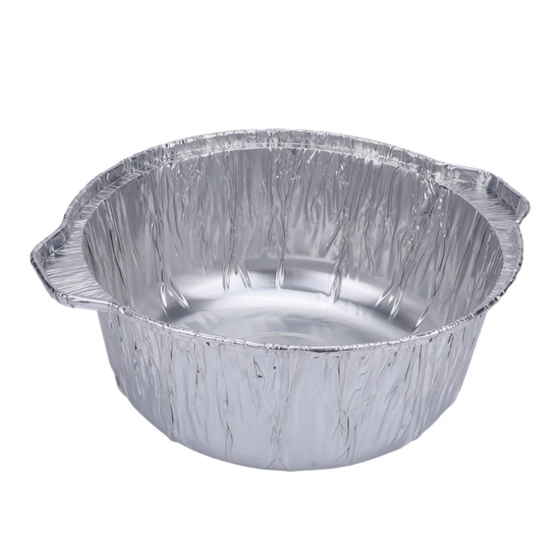 3 Pcs/Lot Disposable Thickened Hot Pot to-Go Box Takeaway Large Heated Grilled Fish Tin Foil Pot round Aluminum Foil with Lid