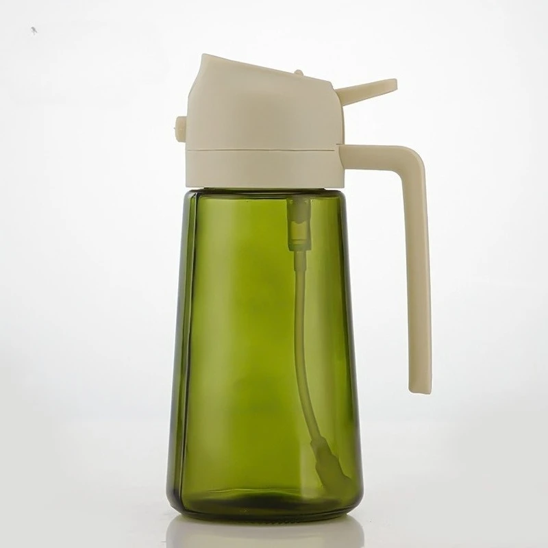 2in1 Black Glass Olive Oil Sprayer Lightproof Oil Dispenser for Cooking Salad Barbecue Kitchen Tools Refillable Spray Bottle