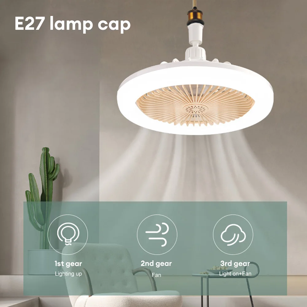 30W Ceiling Fan E27 Remote Ceiling Lighting Bedroom Living Room Switch Control 85-265V Remote Control Electric Fan Light