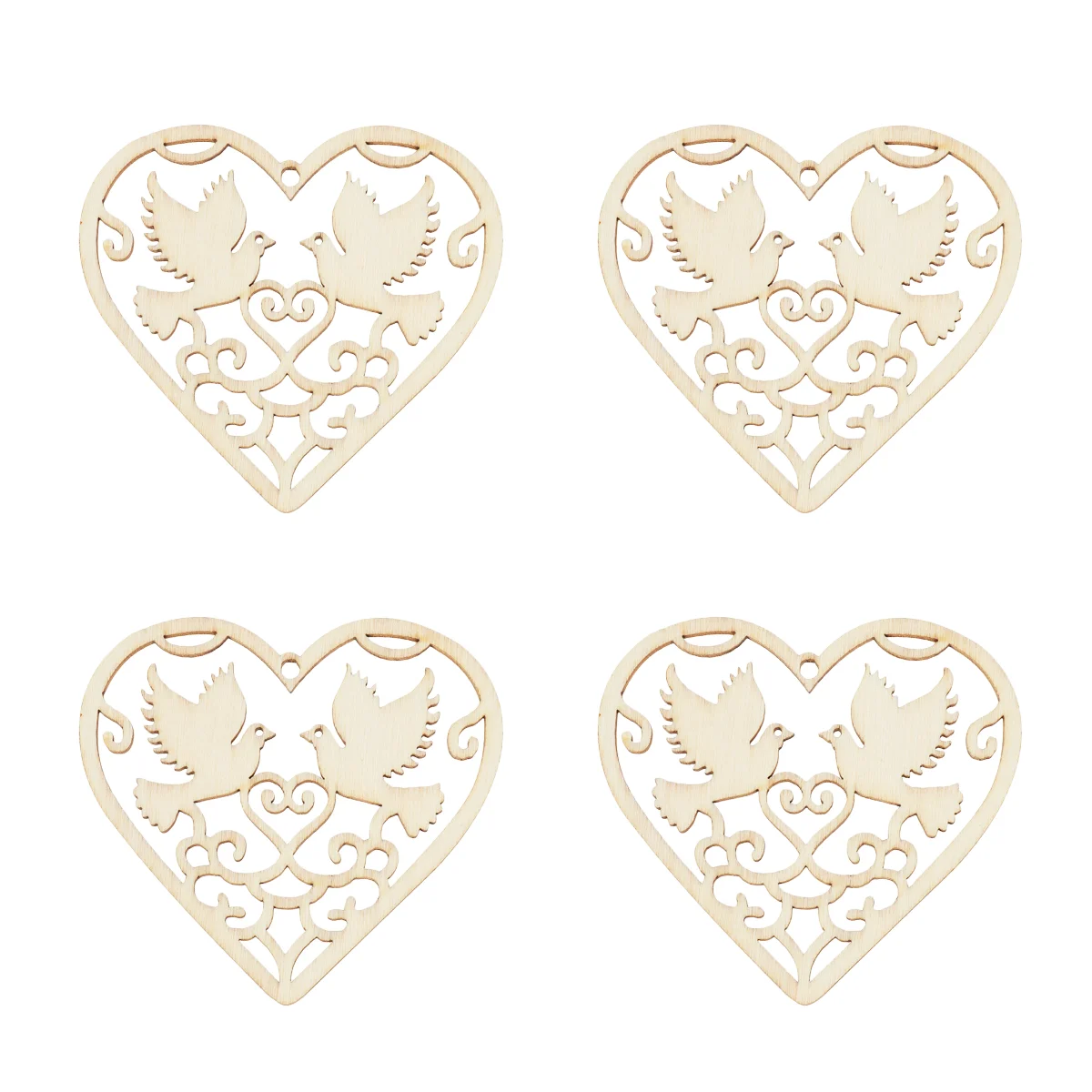 

10PCS Wooden Hollowed Heart Shape Hanging Pendants Wood Crafts for Home Party Tree Wedding Party DIY Decoration