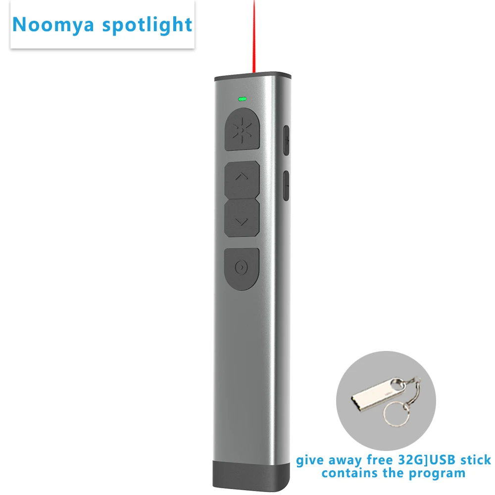 

Noomya Spotlight X8 Metal Wireless Presenter Highlight and Zoom Digital Light Spot Feature 2.4GHz Ppt Meeting Indicator Demonstr