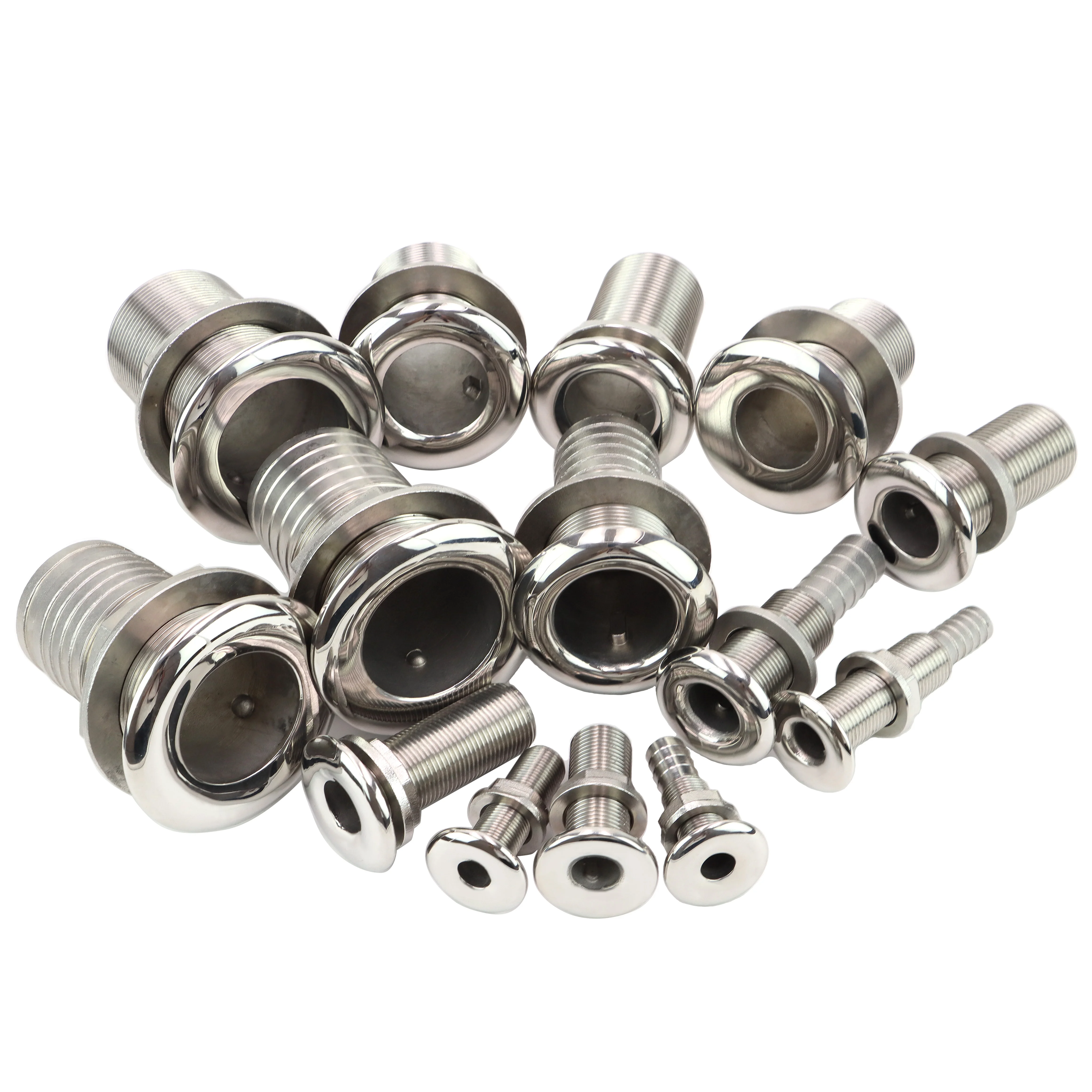 Boat Thru Hull Fitting Threaded And Barbed Marine Hardware Polished
