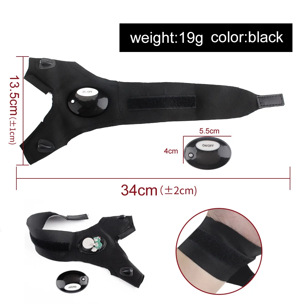 Gloves with lights, outdoor flashlight, illuminated fishing light, half finger night fishing, exposed finger anti slip