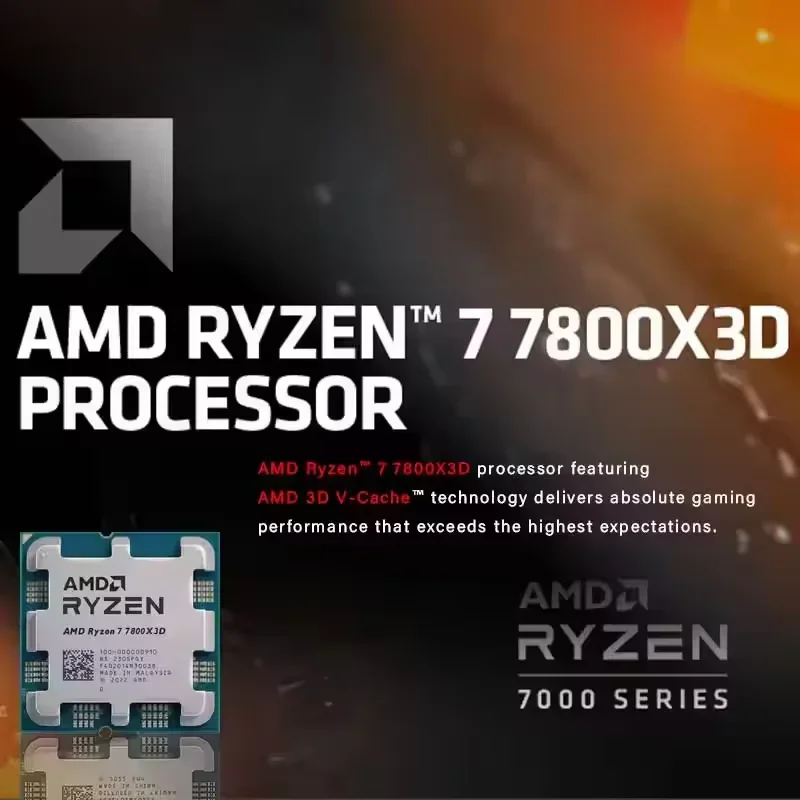 AMD 8코어 16스레드 라이젠 7 7800X3D R7 7800X3D CPU 5GHz 언락 데스크탑 프로세서 소켓 AM5 게이밍 CPU (패키지 미포함)