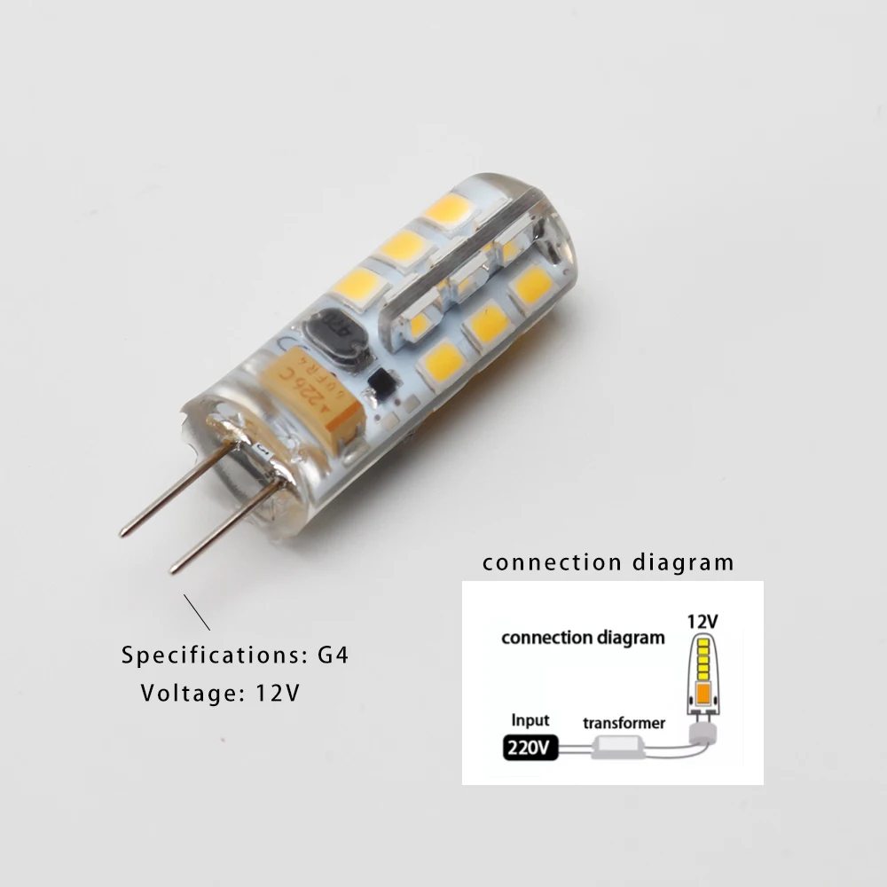 실내/실외 조명용 G4 LED 12V 2835 SMD 전구 저전압 교체 광원 10개