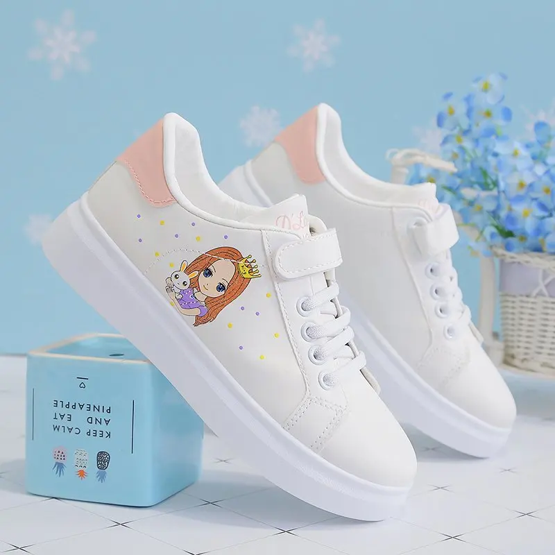 

Кроссовки женские на платформе, Вулканизированная подошва, скейтборд, круглый носок, мультяшный рисунок, повседневная обувь на плоской подошве