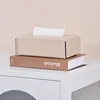 Nordic Style PU Leather Tissue Box Minimalist Design Waterproof Desktop Paper Holder for Living Room Bedroom Storage Organizer 1