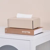 Nordic Style PU Leather Tissue Box Minimalist Design Waterproof Desktop Paper Holder for Living Room Bedroom Storage Organizer 1