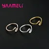 Popular Wave Band Ring Shining Original 925 Sterling Silver Creative Handmade Smooth Statement Unisex Party Stackable Jewelry 2