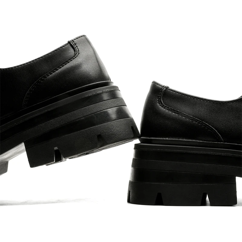 The Latest Business Formal Casual Comfortable Men's Shoes Men Thick Soled Best Man Shoes Black Leather Men British Senior