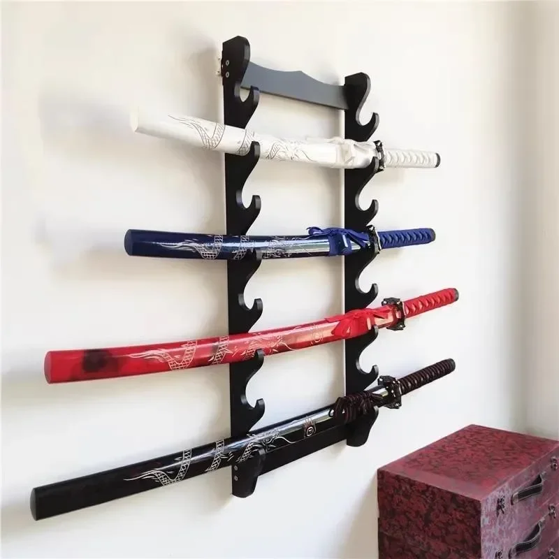 Katana Support Sword Holder Wooden Katana Wall Mount Stand Sword Umbrella  Display Support Demon Slayer Weapon Bracket Holder