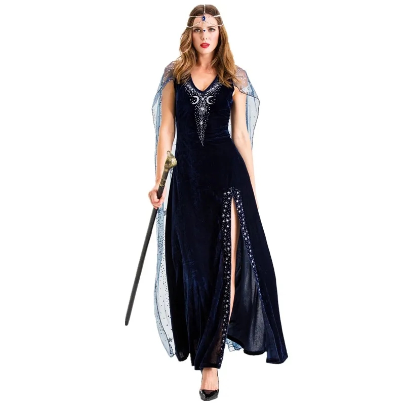 

Sexy Women Astrologer Diviner Goddess Carnival Dress Halloween Party Sorceress Witch Masquerade Cosplay Costume