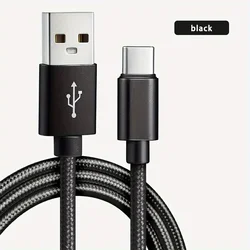 High - Speed USB Charging Cable - 1M Long Durable Data Charger Cord (Black)