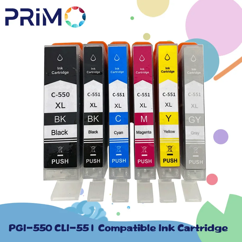 

PGI-550 CLI-551 Compatible Ink Cartridge PGI550 CLI551 For Canon Pixma IP7250 IX6850 MG5550 MG5650 MG6450 MG6650 MX725 MX925