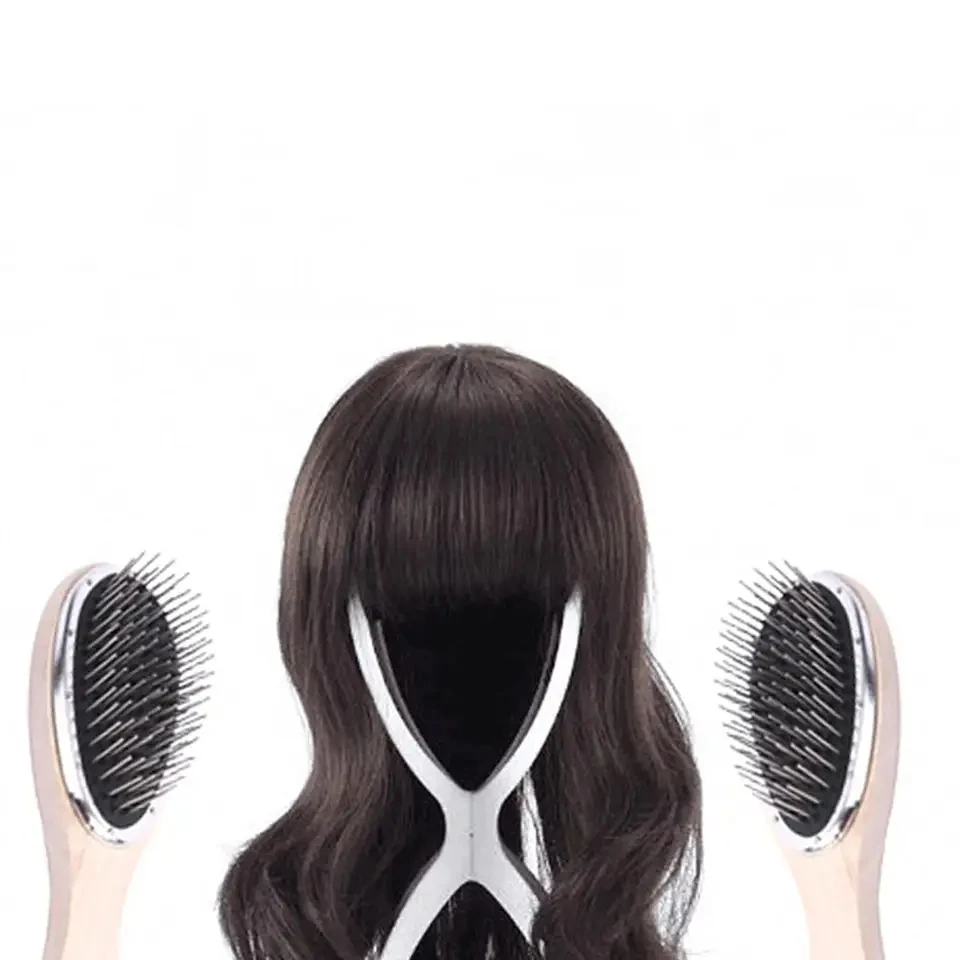 스틸 치아 플라스틱 브러시, 목재 빗, 가발 헤어 브러시, 마네킹 머리용 정전기 방지, 도매, 1 개