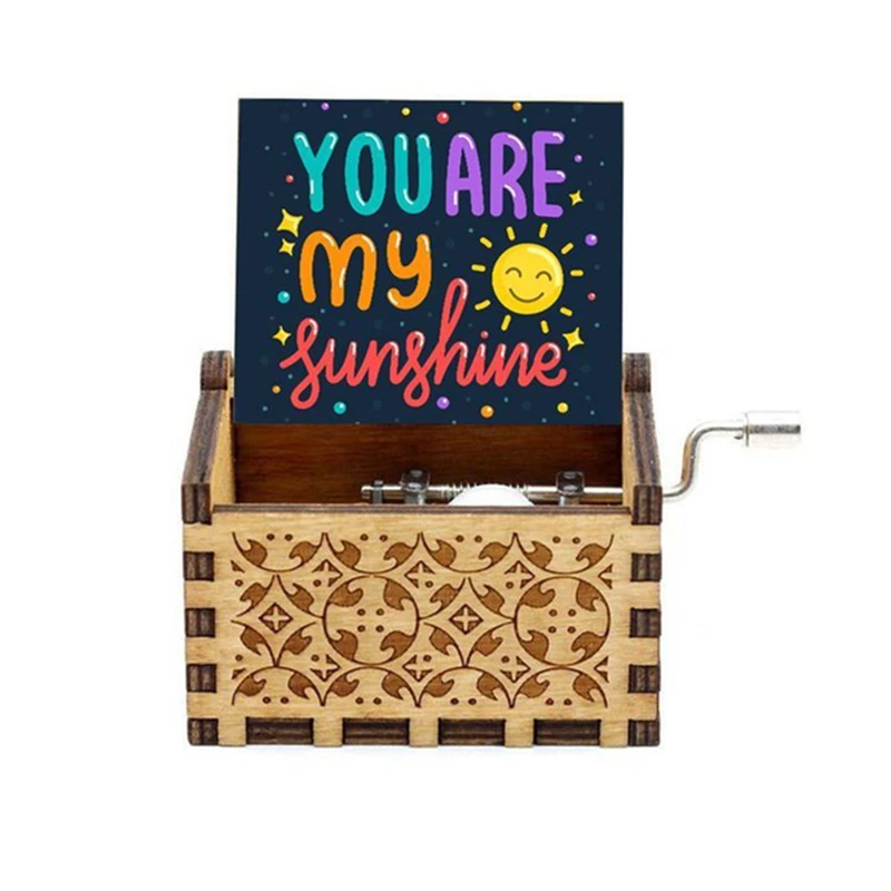 Wooden Hand-operated Type Music Box Can't Help Fall in Love You are My Sunshine Valentine's Day Gift Birthday Present to Wife 4